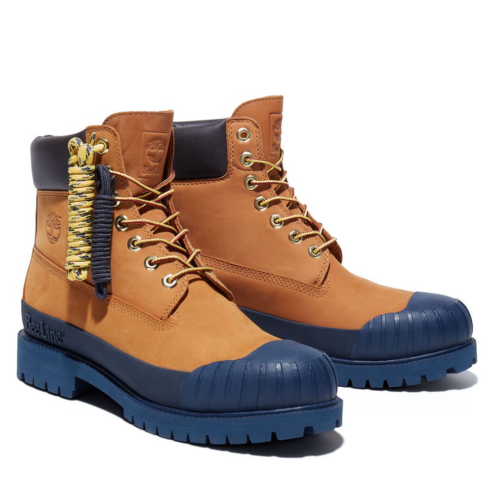 Bocanci 6-Inch Timberland Barbati Maro/Bleumarin - Bee Line X Waterproof Rubber Toe - Romania - ORYH